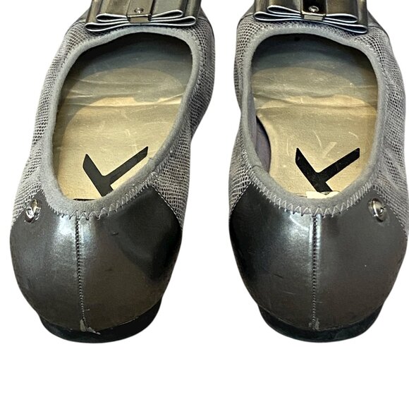 AK Anne Klein Sport Metallic Silver Ballet Flats Sz 7 #330K - Picture 11 of 12